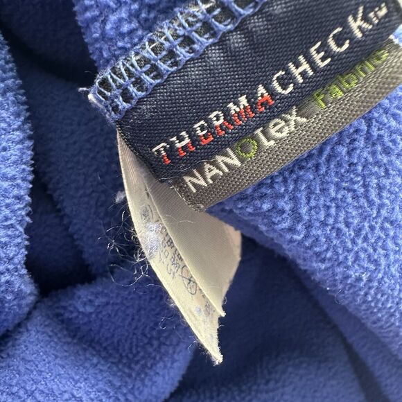 Lands End Womens Plus Size 1X 16W - 18W Blue 1/4 Zip Up Pullover Fleece Top - Picture 3 of 10